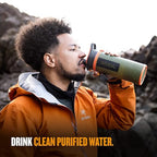 GRAYL GeoPress 24 oz Water Purifier Bottle - Filter for Hiking, Camping, Survival, Travel (Oasis Green)