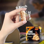 70 pcs Fire Starter - Natural Fire Starters for Fireplace, Pellet Stove & Wood, Campfires, BBQ, Pizza Oven, Fire Pit, Smoker - Fire Starters for Grill, Charcoal Fire Starter for Grill
