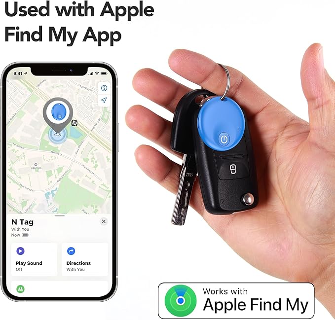Air Tracker Tags-4 Pack: Bluetooth Tracker Tag, Item Finder Works with Apple Find My App, Trakcer Tag Locator for Your Keys, Wallet, Luggage, Backpack, and More.(ISO only) 4colors