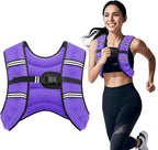 Weighted Vest, 8lb/12lb/16lb/20lb/25lb/30lb Weight Vest with Two Adjustment Straps for Men Women, Weight Vests with Reflective Stripe for Strength Training, Running, Jogging, Walking