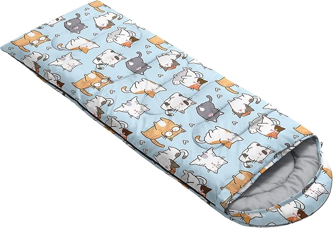QOOMO Animals Camping Sleeping Bags,3 Season Warm & Cool Weather,Lightweight,Waterproof Sleeping Bags for Adults & Kids,Traveling,and Outdoors,Camping Gear Equipment