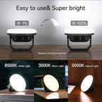 VAVOFO 30W LED Camping Lantern Rechargeable, 124 LED with 3 Lighting Modes, 3000LM, 7200mAh Portable Tent Light with Magnet, IP65 Waterproof for Emergencies, Outdoor and Indoor (Green)