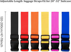 2 Pack Suitcase Straps, Bright Color Adjustable Luggage Belts, TSA Approved (Yellow)