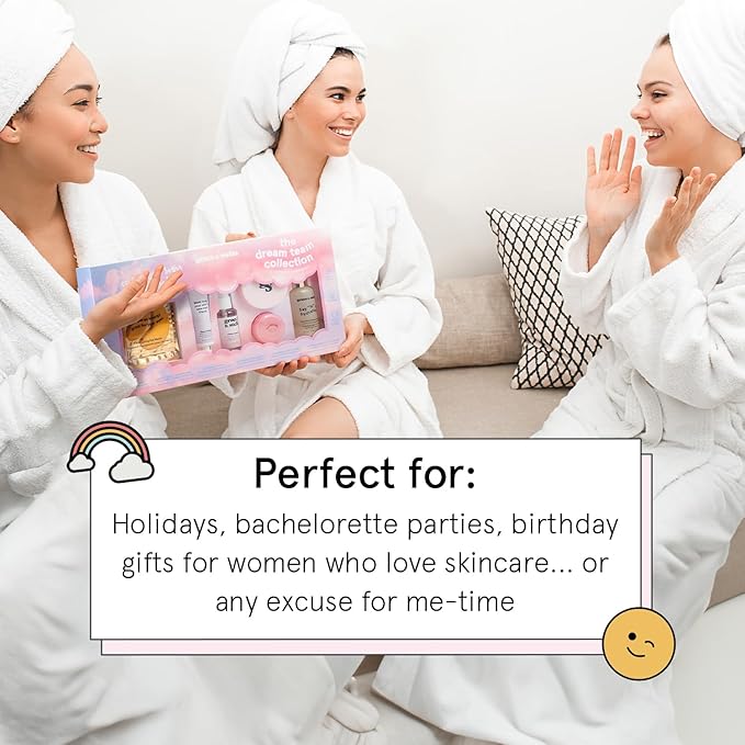 grace & stella Award Winning Skin Care Set - Birthday Gifts for Women, Travel Size Toiletries with Eye Masks, Hyaluronic Acid Serum, Lip Balm & More, Gift Baskets for Women, Vegan Self Care