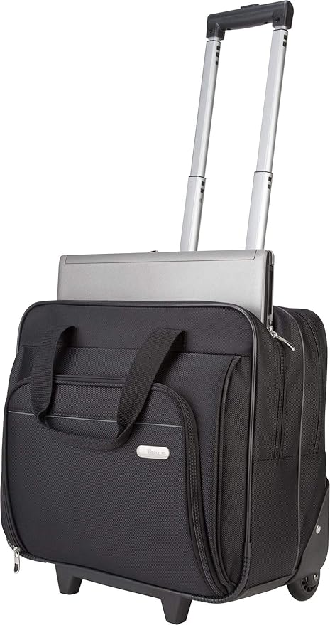 Targus 16 inch Rolling travel laptop case, Black - Travel briefcase and small rolling bag - Spacious foam padded laptop case 16" (TBR003US)