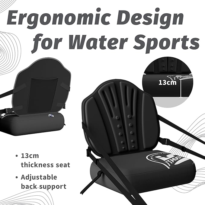 Inflatable SUP Seat with Backrest - Premium Paddle Board Chair for Surfboard, Kayak & Boat, Comfortable Blow Up Seat for Adults & Kids, Lightweight SUP Accessories for Versatile Use