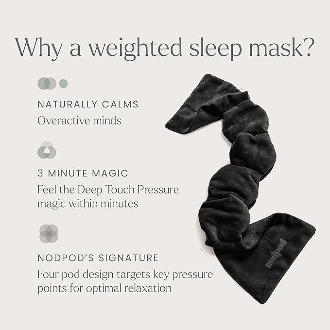 Nodpod Gentle Pressure Sleep Mask | Patented Light Blocking Design for Sleeping, Traveling & Relaxation - Black Onyx