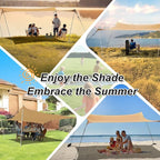 10×10ft UPF50+ Beach Tent Sun Shelter, Windproof Stable Outdoor Pop Up Beach Shade Canopy for Camping, Fishing, Backyard Fun or Picnics, 4 Poles