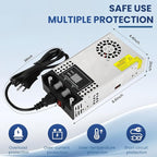 Adjustable 0-48V Power Supply 12.5A 600W, 110V AC to DC 0-48V Buck Converter 0-12.5A 600W Power Supply with LCD Display Adjustable Voltage Current 110V/220V AC to 48V DC Converter