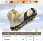 Ice Cleats Snow Crampons for Shoes and Boots 10 Studs Crampons Ice Grips Anit Slip Silicone Rubber Walk Traction Ice Cleats Slip-on Stretch Footwear Walking on Snow and Ice S/M/L/XL