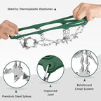 Crampons Ice Cleats Traction Snow Grips for Boots Shoes Women Men Anti Slip 19 Stainless Steel Spikes Safe Protect for Hiking Fishing Walking Climbing Mountaineering