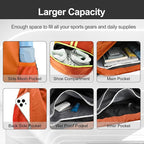 Hoedia Sports Drawstring Backpack - String Swim Gym Bag with Shoes Compartment and Wet Proof Pocket for Women/Men (Orange)