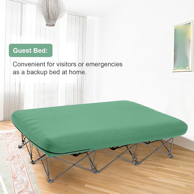 KAMPKEEPER Camping Cot,Camping Cots for Adults,Folding Camping Cot with Inflatable Air Mattress and Carry Bag,for Outdoor Travel Camp Beach Vacation (not Included The Airpump)