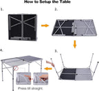 REDCAMP Folding Table Half net Half Table for Outdoor Camping Picnic