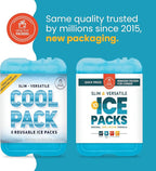Healthy Packers Ice Packs for Lunch Boxes & Coolers - Freezer Packs - Original Cool Pack | Cooler Accessories for Beach, Camping & Fishing | Slim & Long-Lasting Reusable Ice Pack for Cooler