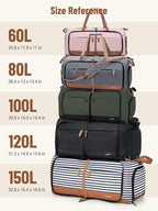 Lekesky Foldable Travel Duffel Bag for Women, 60L Large Duffle Bag with Separate Shoes Compartments & Straps, Carry On Weekend Bag for Women, Hospital, Overnight(Grey)