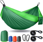 Camping Hammock Lightweight, Portable Hammocks Parachute Hammock with Two Tree Straps, Single or Double Travel Swing Nylon Camp Hammocks, Outdoor Essentials for Beach Backpacking Hiking, Orange