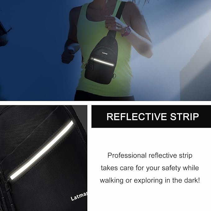 7L Sling Bag For Women Faux Leather Anti Theft Small Casual Daypack Backpack Fanny Pack Crossbody Chest Bags Purse Waterproof Black