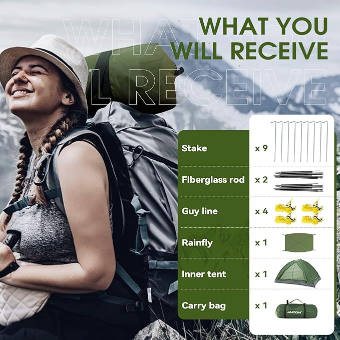 1/2/4 Person Camping Tent - Lightweight Backpacking Tent, Waterproof Windproof Easy Setup Hiking Tent, Suitable for Outdoor, Family, Camping, Hunting, Mountaineering Travel