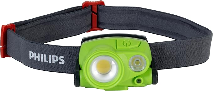 Philips Xperion 3000 LED Headlamp Work Light, 300 Lumen Professional Flashlight with Diffused Flood Light and Rotatable Spotlight for Mechanics, Running, Camping, Grilling, Outdoor Use