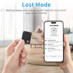 Smart Card (Black) 2 Pack, Smart Wallet Tracker Card Compatible with Apple Find My (iOS only), Bluetooth Tracker with Wireless Charging, IP68 Waterproof Finder, Item Finder with Key Ring/Nylon Lanyard