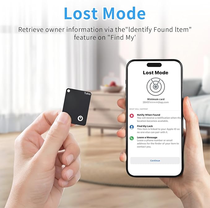 Smart Card (Black) 2 Pack, Smart Wallet Tracker Card Compatible with Apple Find My (iOS only), Bluetooth Tracker with Wireless Charging, IP68 Waterproof Finder, Item Finder with Key Ring/Nylon Lanyard