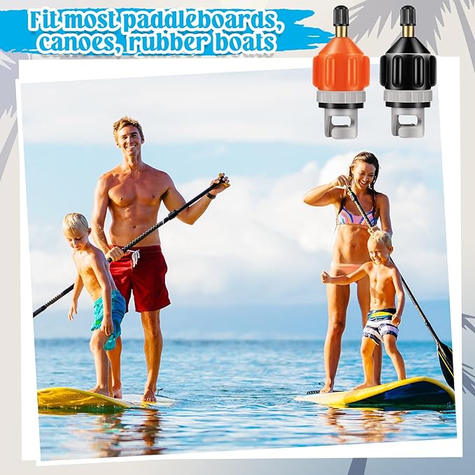 Shappy 2 Pieces Inflatable Boat SUP Pump Adaptor Air Pump Converter Air Valve Adapter Conventional Air Pump Adapter Pumping Head Connector for Inflatable Kayak Stand Up Paddle Board