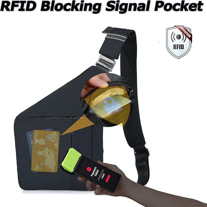 Sling Bag Cross Body Bag, Anti Theft Crossbody Bags for Travel Lightweight Chest Shoulder Bags for Women Men