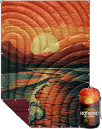 Camping Blanket,Lightweight Puffy Printed Camping Blanket Packable Outdoor Blanket for Camping,Traveling, Stadium, Hiking, Picnics