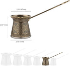 Alisveristime Authentic Turkish Coffee Pot, Handmade Cezve/Ibrik, 2.75-Inch Width, 2.75-Inch Height - 6.76 Ounce Enhance Your Coffee Experience Now! (2 Cup) (Antique Green)