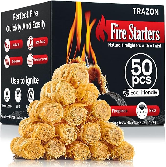 All Natural Wood Fire Starters: Fireplace Camping Charcoal Starter Grill BBQ Chimney Wood Stove Campfires Fire Pit. Fatwood Sticks. Camp Firestarter, Fire Tools. Fire Starter Outdoor/Indoor/Travel