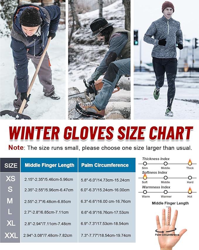RIGWARL Gloves for Cool&Cold Weather Waterproof, Winter Gloves for Men Women Touch Screen