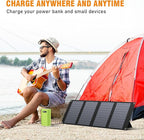 40 Watt Portable Solar Panel for 100W~200W Portable Power Station, Foldable Solar Charger with 12-15V DC Output (11 Connectors) and Adjustable Kickstand,USB QC3.0 Port for Camping Hiking Van RV Trip