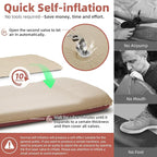 INVOKER 3.15" Self-Inflating Camping Sleeping Pad, Ultra-Thick Foam Fast Inflating Camping Mat Air Mattress with Pillow, 4-Season Insulated for Tent, Car, Camping, Travel, Khaki with Pink-Orange