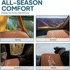 LOSTHORIZON Air & Foam Camping Mattress, Self-Inflating Sleeping Pad, 3" Thick, with Pump Sack, Slim Single