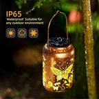 Solar Lanterns Outdoor Butterfly Hanging Solar Lights Butterfly Christmas Gifts for Women Mom Metal Lantern Waterproof LED Decorative Garden Light for Yard Patio Front Porch Outside Gardening Décor