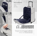 Verage Carry On Underseat Luggage with 2 Wheels & USB Port, 16 Inch Cloud Gray Wheeled Spinner Bag Carry-on Luggages for Airlines, Lightweight Suitcase Men Women, Pilots and Crew