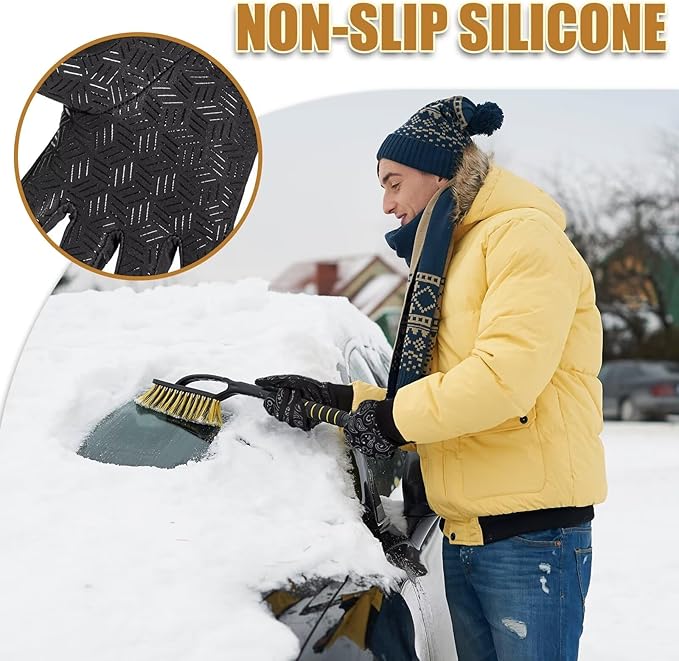 Pixel Panda Running Gloves for Men, Winter Warm Bike Glove for Smart Phone Texting with Non-Slip Silicone Gel - Thermal Windproof and Waterproof for Running, Cycling, Driving