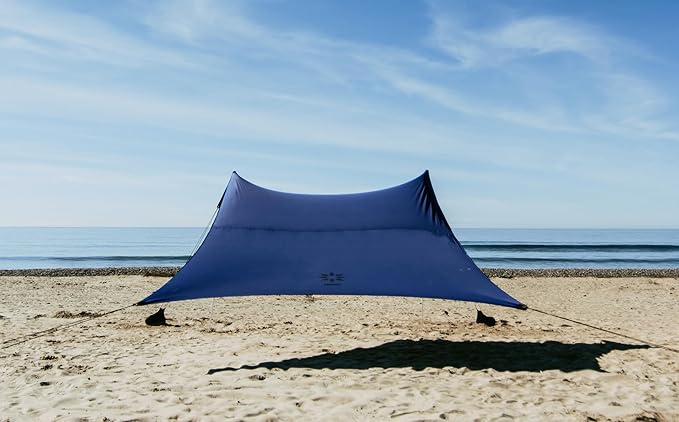 Neso Gigante - Portable Beach Tent - Ideal to Enjoy with Family and Friends - UPF 50+, Water-Resistant, and Lightweight - Navy, 11' x 11'