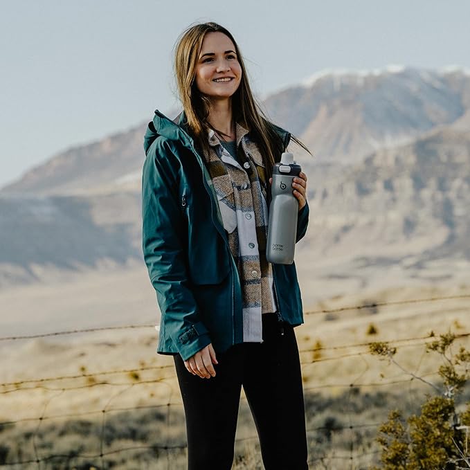 BOTTLE BOTTLE Insulated Water Bottle 24 oz with Handle and Flip Tops Lids Stainless Steel Water Bottle Push Button Lid Leak proof Portable for Running Travel Sports Hiking blue