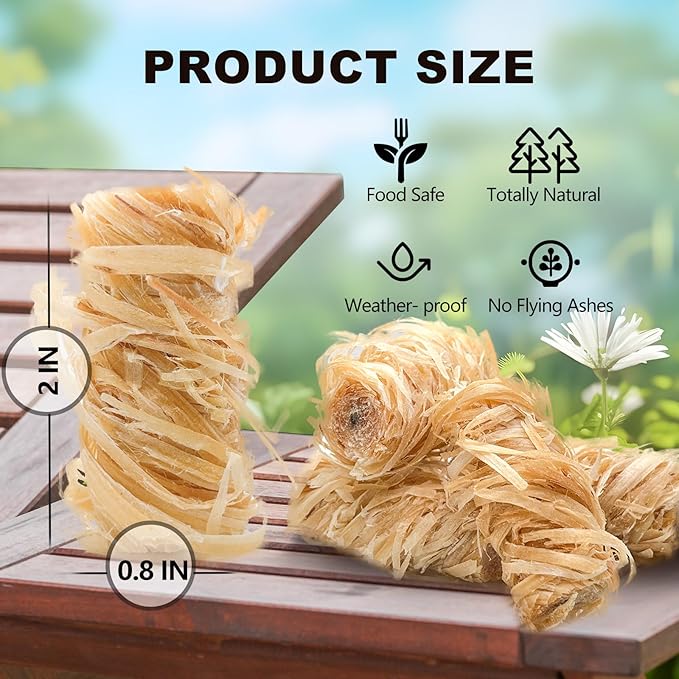 110 Pcs Fire Starter - Natural Fire Starters for Fireplace, Pellet Stove, Campfires, BBQ, Pizza Oven, Camping, Fire Pit &Chimney, Smoker, Fire Starters for Grill, Charcoal Starter