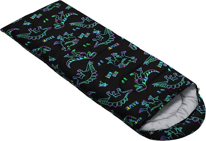 QOOMO Animals Camping Sleeping Bags,3 Season Warm & Cool Weather,Lightweight,Waterproof Sleeping Bags for Adults & Kids,Traveling,and Outdoors,Camping Gear Equipment