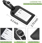 Passport Holder With Luggage Tag Travel Essentials Passport Cover Wallet RFID Blocking Leather Case International Must Haves Travel Accessories Women Men(115#Black)