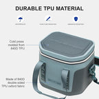 Portable Soft Cooler 12 Cans, IP68 Tizip Leak-Proof Zipper for Camping, Fishing, Beach, Outdoors Insulated Ice Chest with Reusable Ice Pack