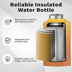 WATERSY 2/3 Gallon Water Bottle Insulated(Cold for 48 Hrs),BPA Free&Leak Proof,87oz Stainless Steel Water Jug/Flask,Big thermo,Large Water Bottle with Handle for Gym,Hiking,Camping,Yellow