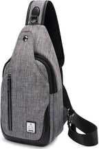 Small Sling Bag Crossbody Backpack Over the Shoulder Bag for Men Women Travel Outdoors, Lightweight Sling Chest Pack (Large, Grey)