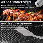 POLIGO 29 PCS BBQ Grill Accessories Stainless Steel BBQ Tools Grilling Tools Set with Storage Bag for Fathers Day Dads Birthday Presents - Camping Grill Utensils Set Ideal Grilling Gifts for Men Women
