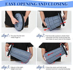 2 Pack Upgraded Collapsible Stool Folding Stool with Cushion,Retractable Folding Stool Max Load Capacity 400lbs, Portable Telescoping Stools for Camping Hiking Outdoor BBQ -Grey