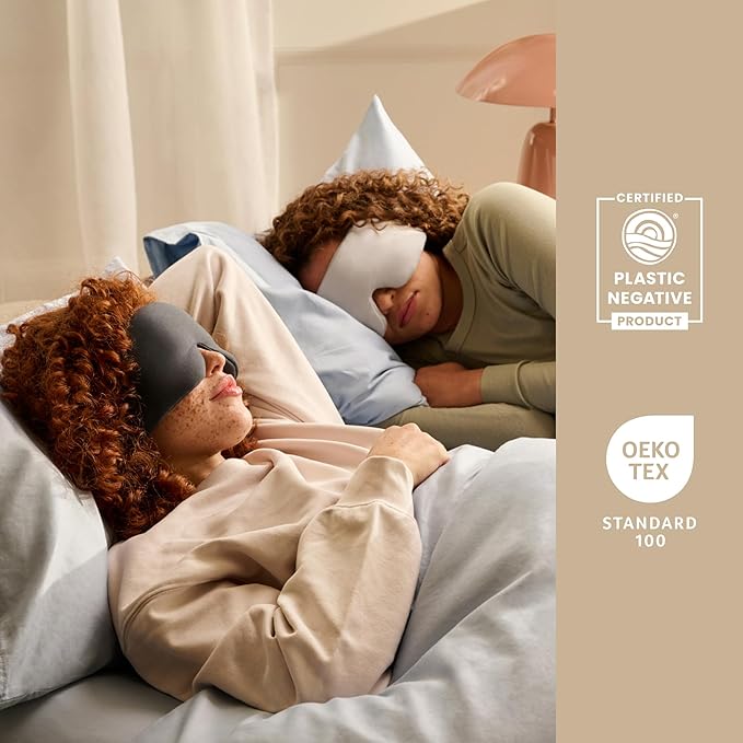 Bearaby Asteroid Grey Sleep Mask 23” x 4” Weighted Eye Mask for Sleeping 0.75 lbs 100% Light Blocking Mask for Travel and Rest Silky Soft Fabric for Deep Gentle Sleep