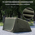 TOMOUNT Inflatable Canvas Tent with Pump,Easy Setup Blow Up Tent for Camping